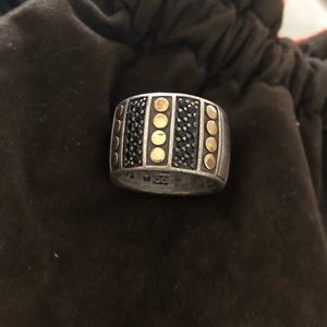 John Hardy Gold Silver Black sapphire ring